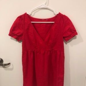 UO Renewal Remnants Linen Surplice Mini Dress